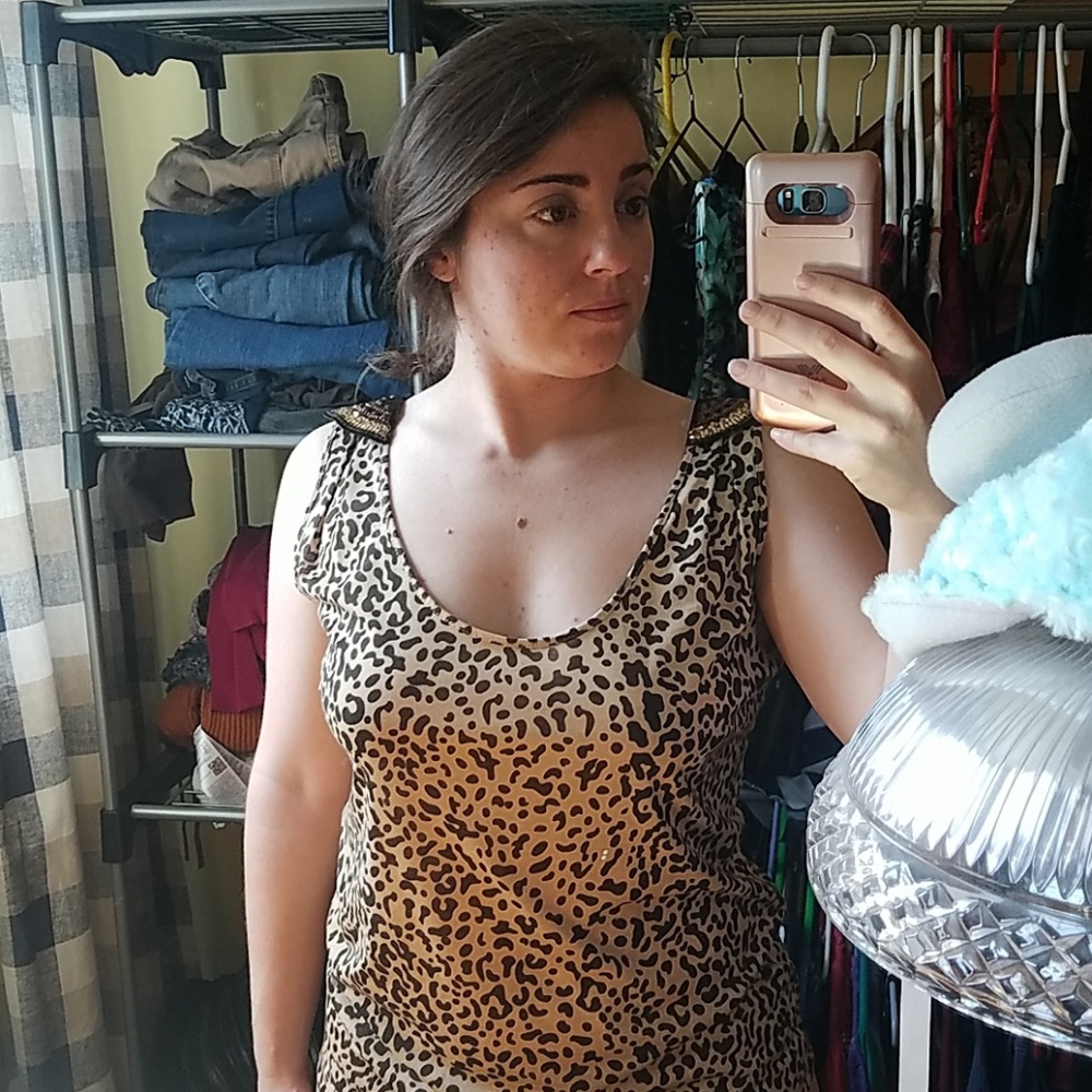 Kardashian Kollection Leopard Print Tank Top - Picture 3 of 8